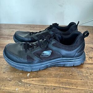 Skechers Work Slip Resistant Memory Foam Black Sneakers Shoes Mens Size 9.5